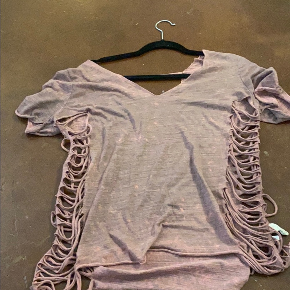 Maroon vneck with cutouts